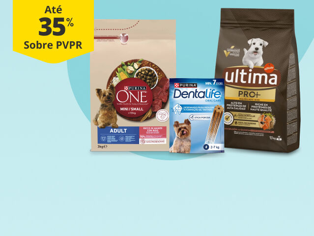 At&eacute; 35% PVPR em ra&ccedil;&atilde;o e snacks para porte pequeno